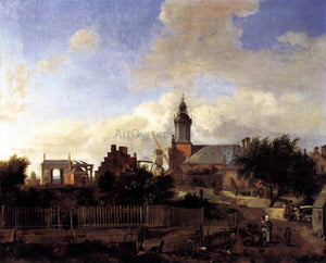  Jan Van der Heyden Amsterdam: Street before Haarlem Tower - Art Print