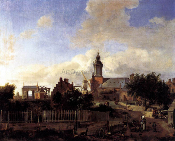  Jan Van der Heyden Amsterdam: Street before Haarlem Tower - Art Print