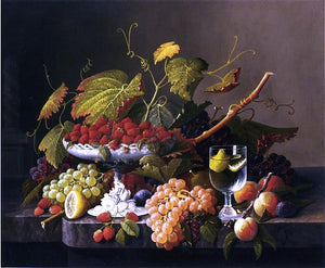  Severin Roesen An Abundance of Fruit - Art Print