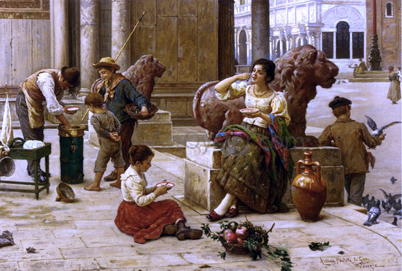  Antonio Paoletti An Afternoon Rest in the Piazza San Marco - Art Print
