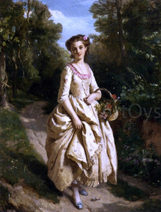  Henri-Guillaume Schlesinger An Afternoon Stroll - Art Print