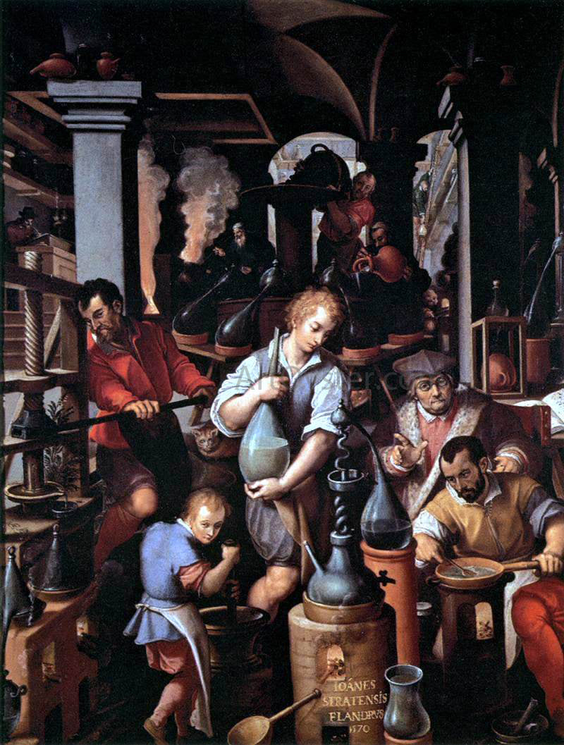 Johannes Stradanus An Alchemist's Laboratory Art Print – printoyster.com