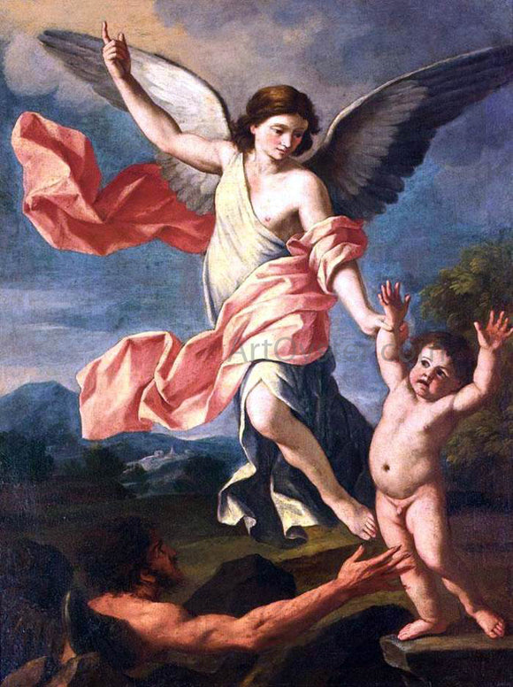  Giacinto Gimignani An Angel and a Devil Fighting for the Soul of a Child - Art Print