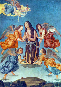  Lorenzo Di Credi An Angel Brings the Holy Communion to Mary Magdalen - Art Print
