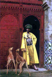  Jean-Leon Gerome An Arab and His Dogs - Art Print