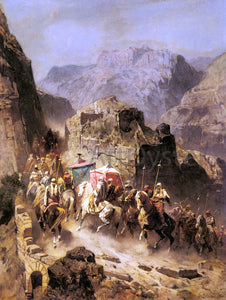  Alberto Pasini An Arab Caravan - Art Print