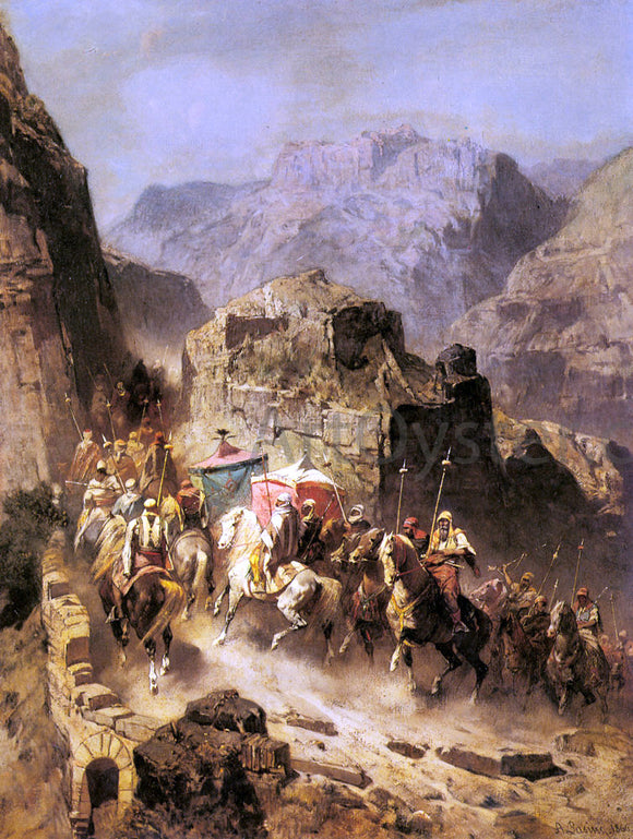  Alberto Pasini An Arab Caravan - Art Print