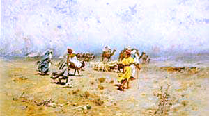  Jose Navarro Llorens An Arab Caravan On the Move - Art Print