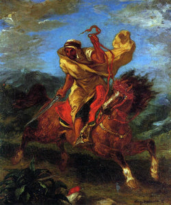  Eugene Delacroix An Arab Horseman at the Gallop - Art Print