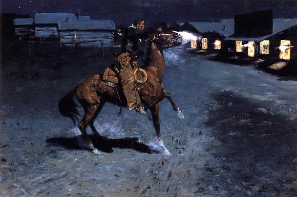  Frederic Remington An Arguement with the Town Marshall - Art Print