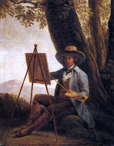  Auguste Bouchet An Artist in the Campagna - Art Print