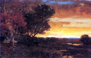 George Herbert McCord An Autumn Farmscape at Sunset - Art Print