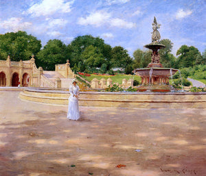  William Merritt Chase An Early Stroll in the Park - Art Print