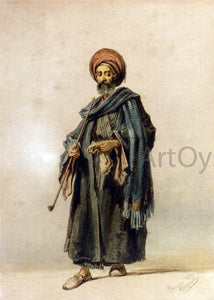  Count Amadeo Preziosi Egyptian Man with a Pipe - Art Print
