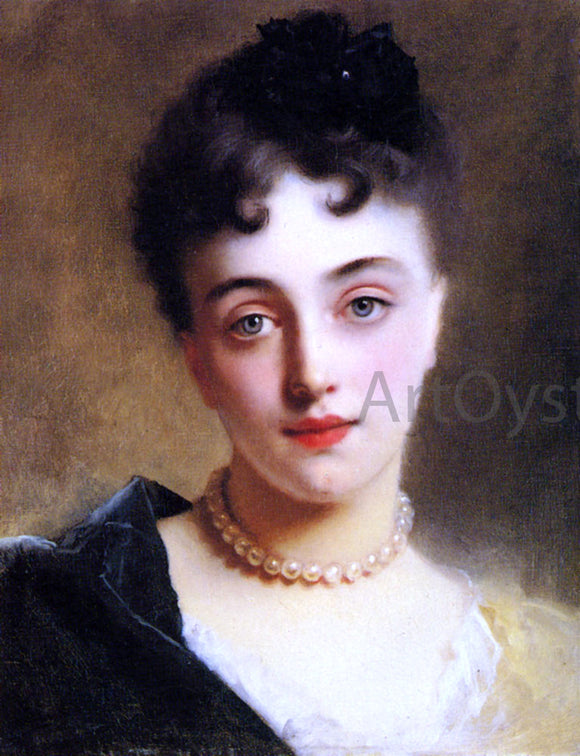  Gustave Jean Jacquet An Elegant Lady with Pearls - Art Print