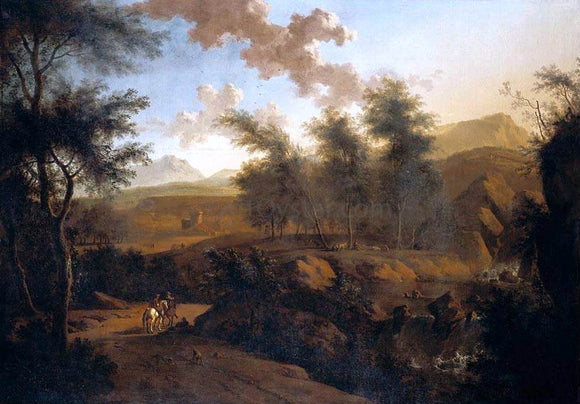  Frederick De Moucheron An Extensive Italianate Landscape - Art Print