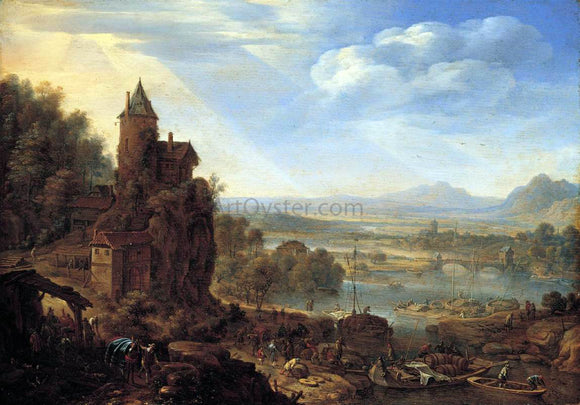  Herman Saftleven An Extensive Rhenish River Landscape - Art Print