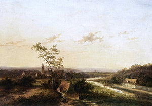  Jan Evert Morel An Extensive Summer Landscape With A Town In The Background - Art Print