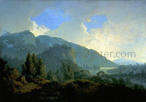  Joseph of Derby An Italian Landscape with Mountains and a River - Art Print