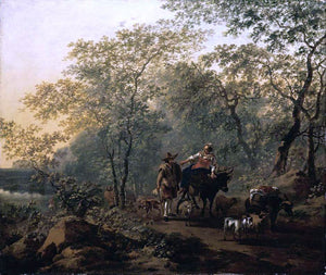  Nicolaes Berchem An Italianate Landscape - Art Print