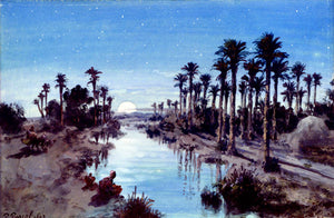  Paul Pascal An oasis at night - Art Print