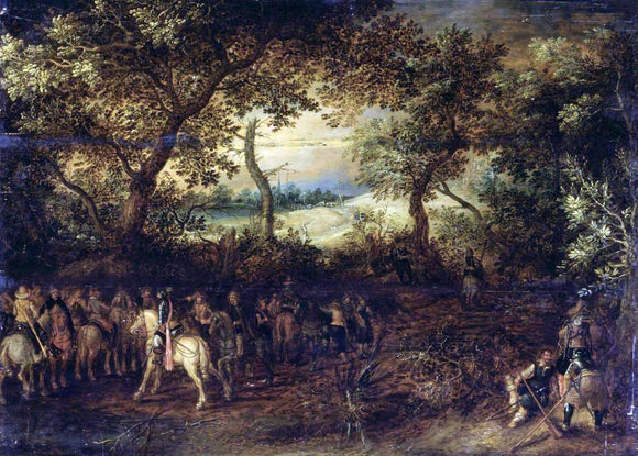  David Vinckboons An Officer Preparing His Troops for an Ambush - Art Print
