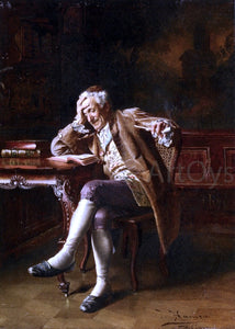  Johann Hamza An Old Man Reading - Art Print