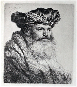  Rembrandt Van Rijn Old Man, Wearing a Rich Velvet Cap - Art Print