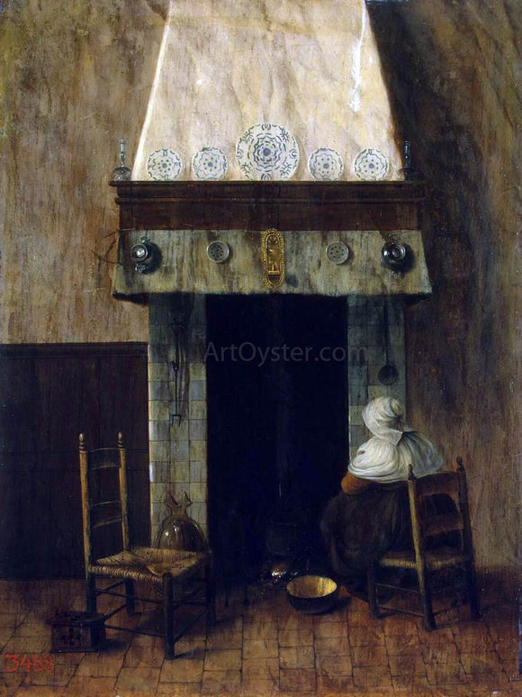  Jacobus Vrel An Old Woman by a Fireplace - Art Print