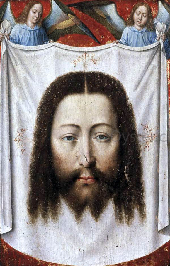  Master of the Legend of St.  Ursula Angels Supporting the Veil of St Veronica - Art Print