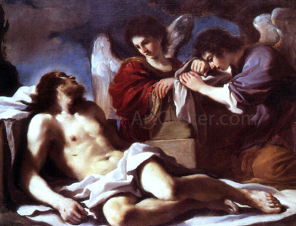  Guercino Angels Weeping over the Dead Christ - Art Print