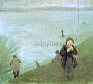  August Macke Anglers on the Rhine - Art Print