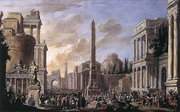  Jacob Van der Ulft Antique Forum with a Triumphal Procession - Art Print