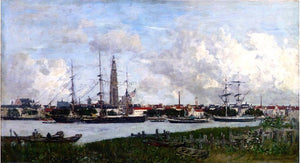  Eugene-Louis Boudin Antwerp, the Port - Art Print