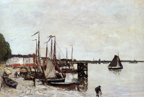  Eugene-Louis Boudin Anvers, Fishing Boats - Art Print