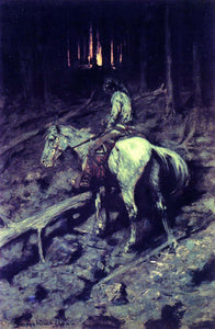  Frederic Remington Apache Fire Signal - Art Print