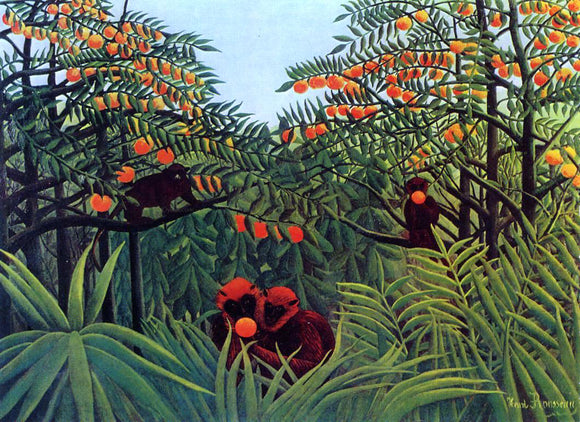  Henri Rousseau Apes in the Orange Grove - Art Print