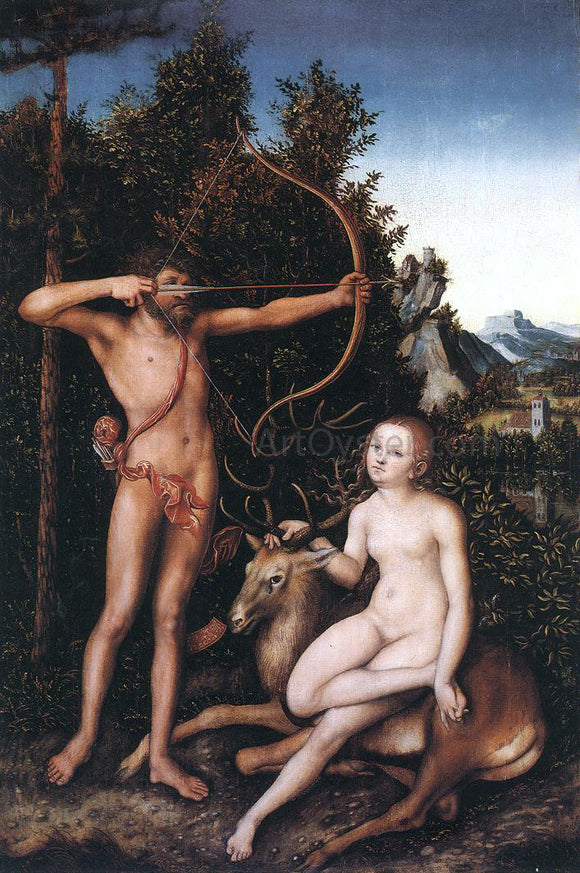  The Elder Lucas Cranach Apollo and Diana - Art Print