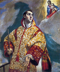  El Greco Apparition of the Virgin to St Lawrence - Art Print