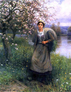  Daniel Ridgway Knight Apple Blossoms in Normandy - Art Print