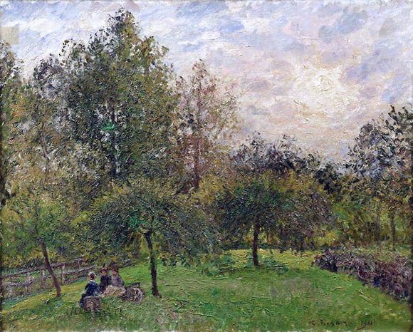  Camille Pissarro Apple Trees and Poplars at Sunset - Art Print