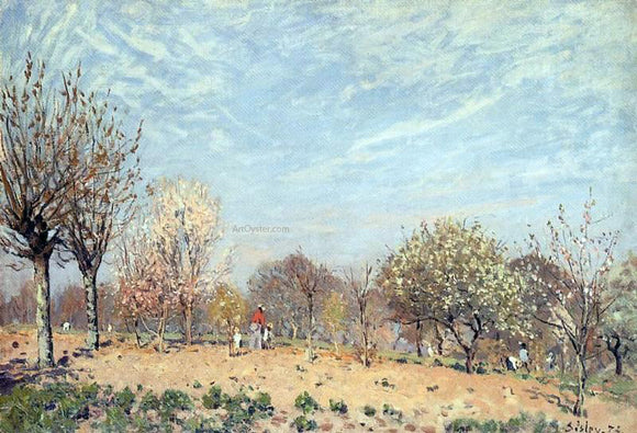  Alfred Sisley Apple Trees in Flower, Spring Morning (also known as Pommiers en Fleurs - Louveciennes) - Art Print