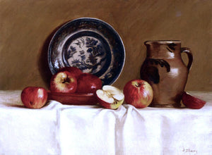  Milne Ramsey Apples, Ming Plate and Earthenware Pitcher - Art Print