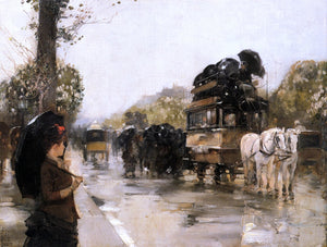  Frederick Childe Hassam April Showers, Champs Elysees Paris - Art Print