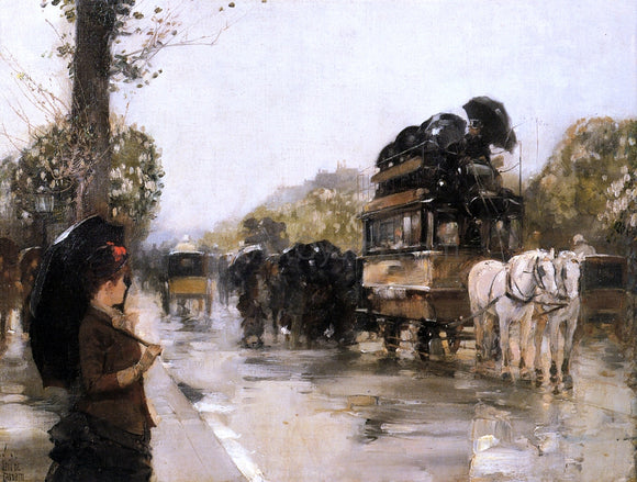  Frederick Childe Hassam April Showers, Champs Elysees Paris - Art Print