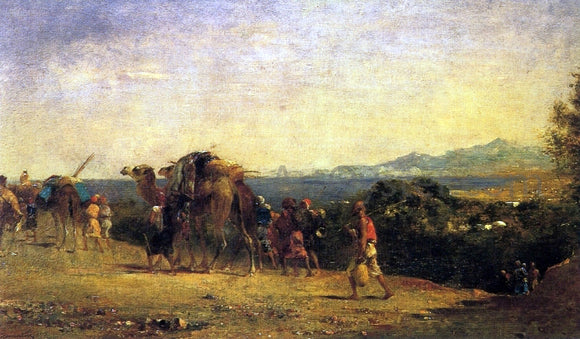  Eugene Fromentin Arab Caravan by the Shore - Art Print