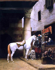  Jean-Leon Gerome Arab Purchasing a Bridle - Art Print