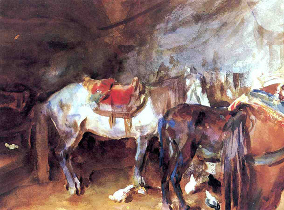  John Singer Sargent Arab Stable - Art Print