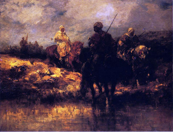  Adolf Schreyer Arabs on Horseback - Art Print