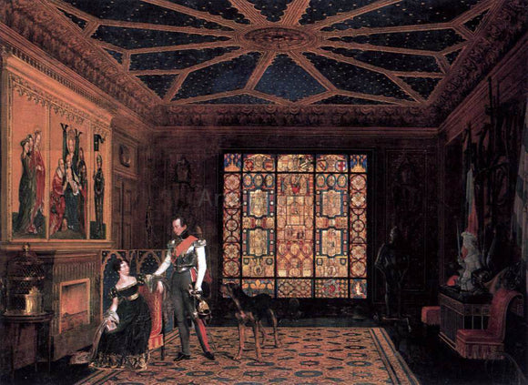  Carl Friedrich Zimmermann Armour Room in the Palace of Prince Frederick of Prussia - Art Print